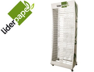 Expositor metalico liderpapel para cartulinas vacio con 30 estantes 74x50x205 cm