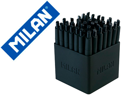 Milan P1 Touch Caja de 25 Bolígrafos Tinta de Aceite Retráctil Negro