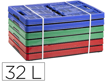Caja plegable plasticforte plastico 32 litros 480x350x230 mm - Figurex  Madrid