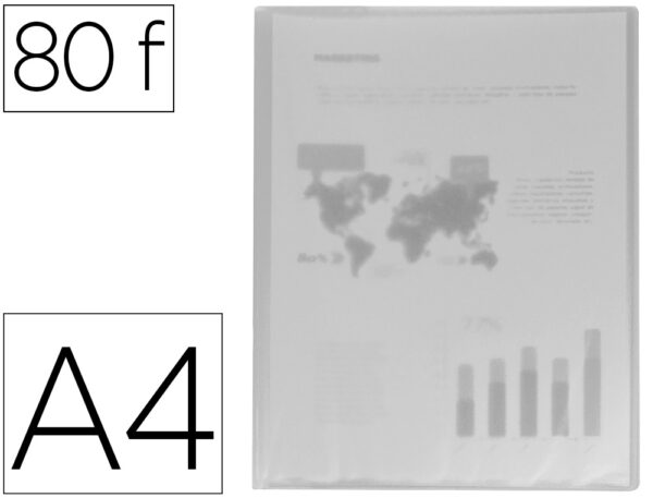 Carpeta liderpapel escaparate 80 fundas polipropileno din a4 transparente