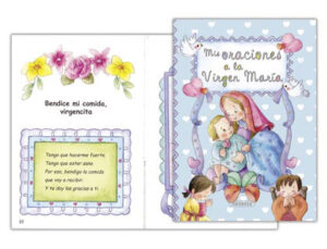 Libro mis oraciones a la virgen maria cartone tapa acolchada estampacion en plata