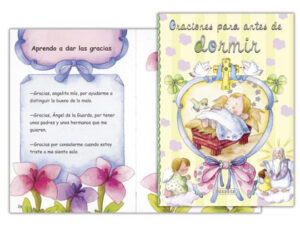Libro oraciones para antes de dormir cartone tapa acolchada estampacion en plata